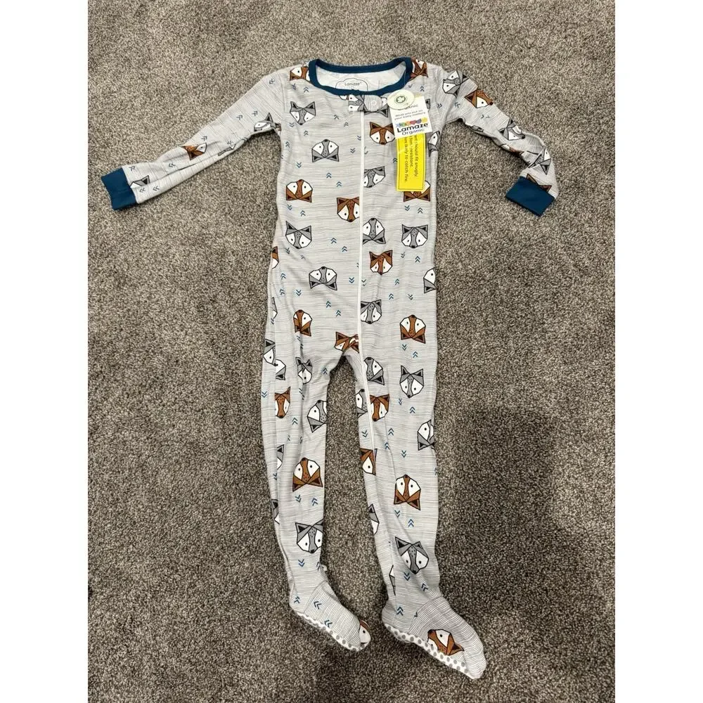 Lamaze Organic 2T Footed Sleeper One Piece NWT Fox Print - Picture 2 of 5